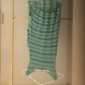 Y2K vintage hard tail made in the USA! Flowing gorgeous sea green top dancewear